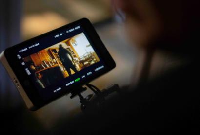 A smartphone filming content to promote an iPad Filmmaking Workshop 12 - 14 years